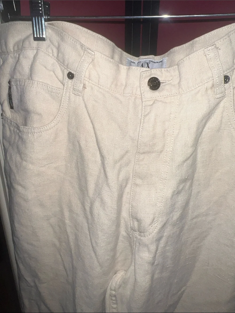 A/X Armani Exchange Men's Light Cream Cotton Chinos